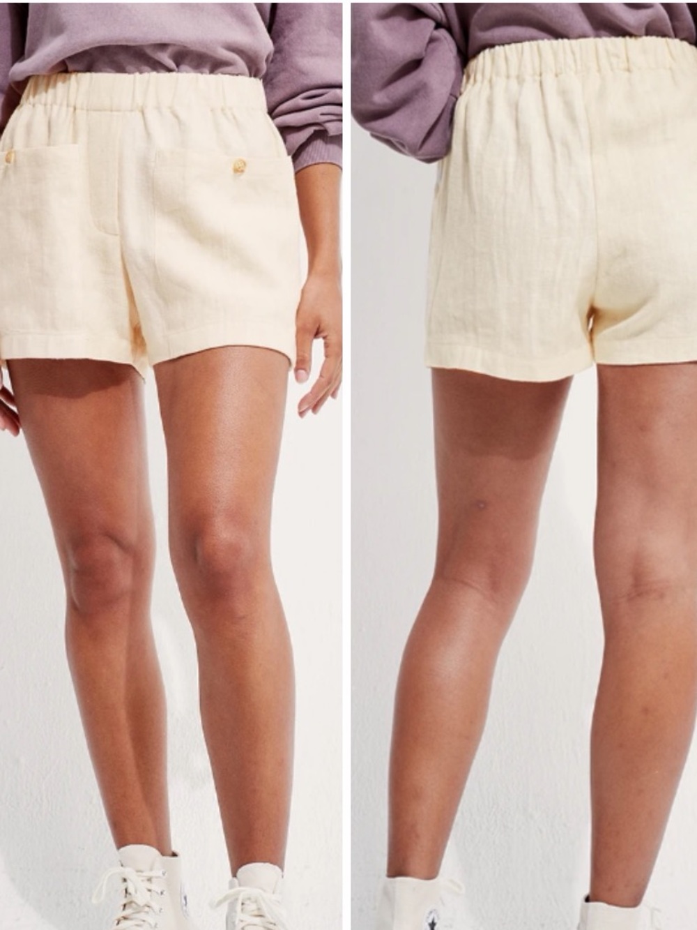 Back Beat Co. Linen Boxer Shorts Creme